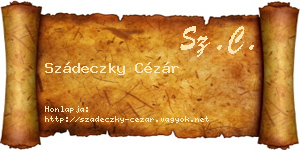 Szádeczky Cézár névjegykártya
